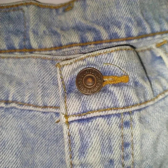 Vtg  80s Levis 505 Denim Jeans Sz 34x36 Light Wash Orange Tab USA 40550-0234 - Picture 8 of 11